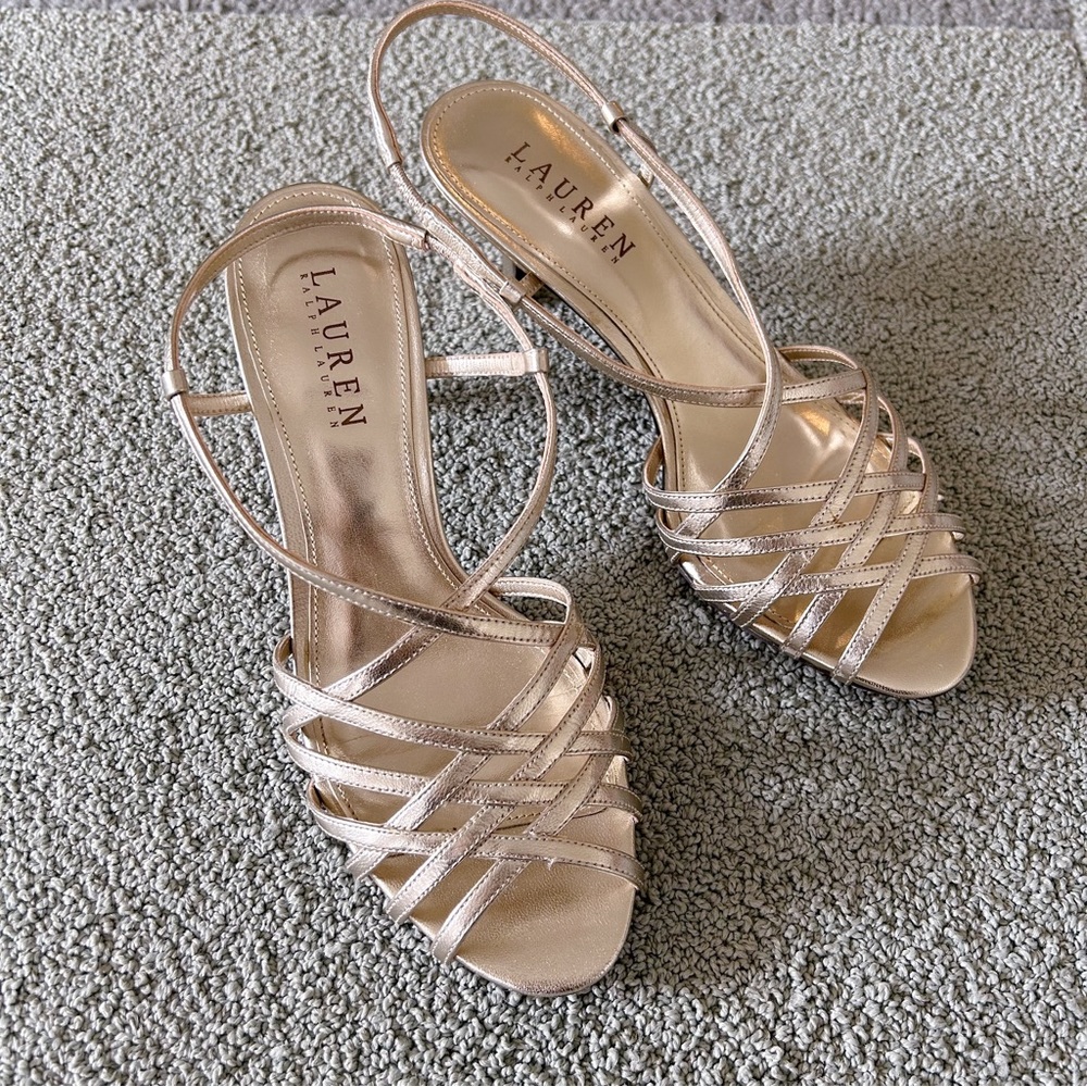 Ralph Lauren Gold Metallic Dress Sandals